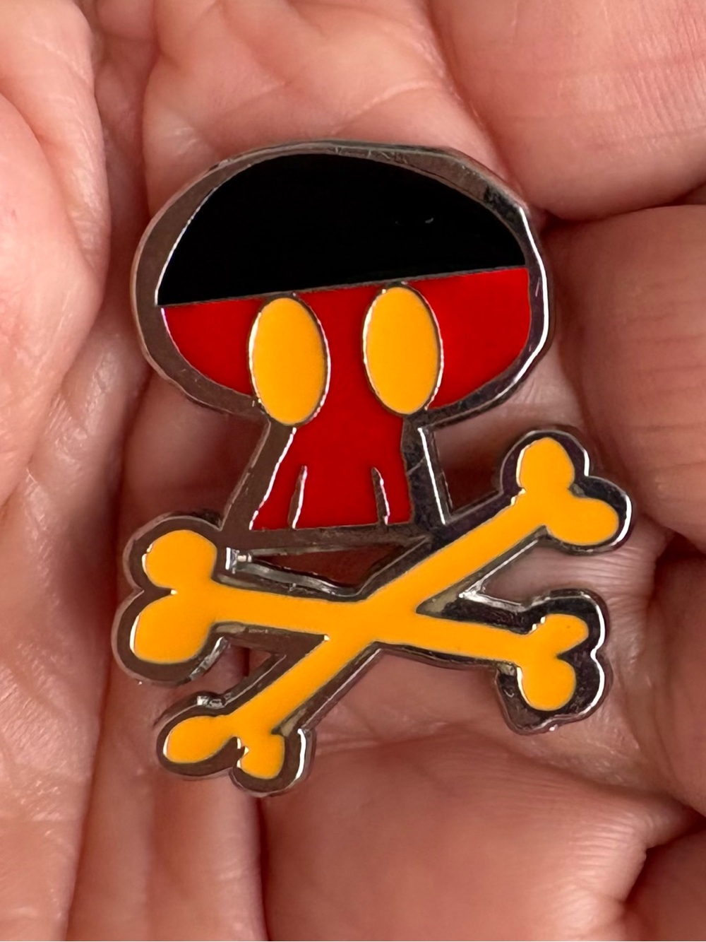 Disney Mickey Mouse Sugar Skull & Crossbones Red /Black Disney Park Trading Pin